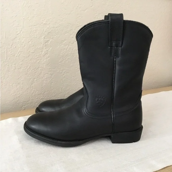 Ariat Heritage Roper Black 14501 Western Cowboy Boots 6C - Picture 2 of 12